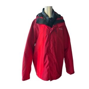 Columbia 3-in-1 Interchangeable Jacket Red/Black Size XL Like New!
